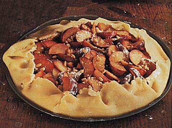 Plum pine-nut tart