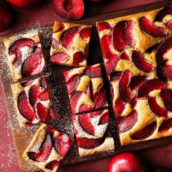 Plum poppy seed cake