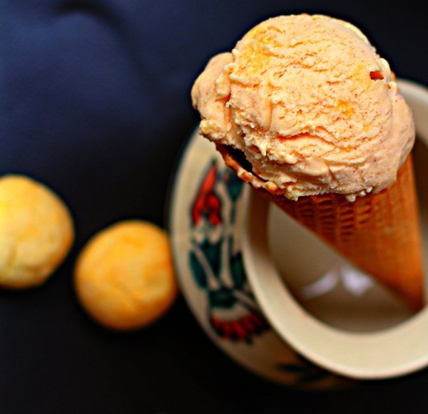 Plum, star anise and amaretti ice cream