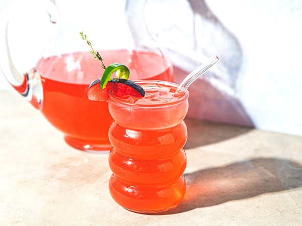 Plum, thyme, and chile infused water