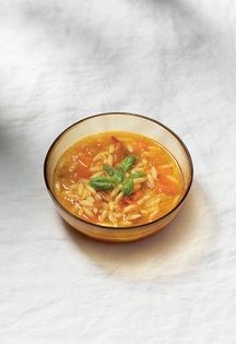 Plum tomato, orzo & oregano [soup]