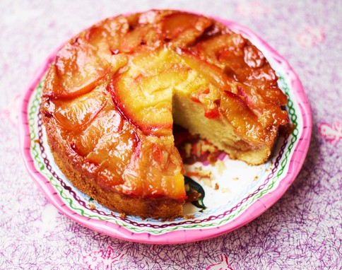 Plum upside-down cake