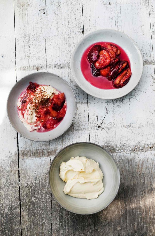 Plums and syllabub