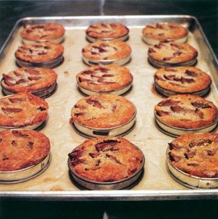 Plums baked in toasted almond cream