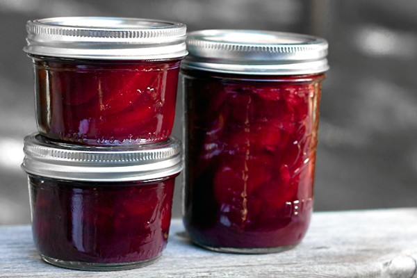 Plums in wine & honey