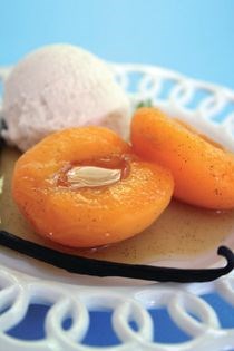 Poached apricots