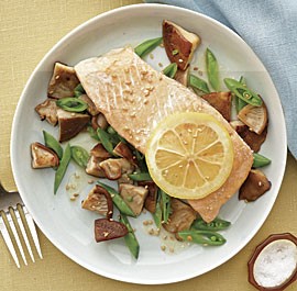 Poached Arctic char with brown butter and shiitake