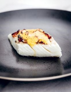 Poached brill/tomato Hollandaise