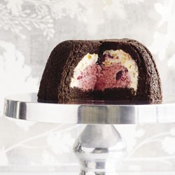 Poached cherry zuccotto