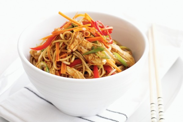 Poached chicken & soba noodle salad