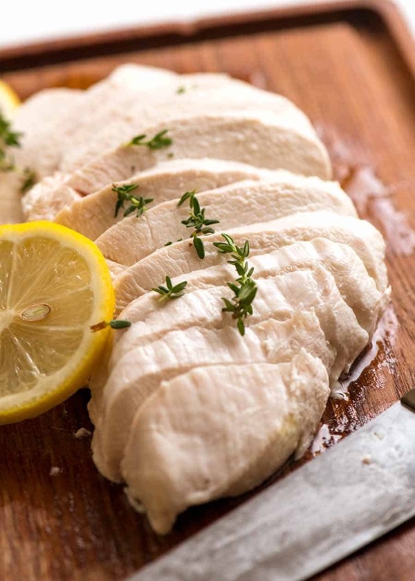 Poached chicken