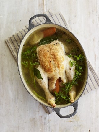 Poached chicken