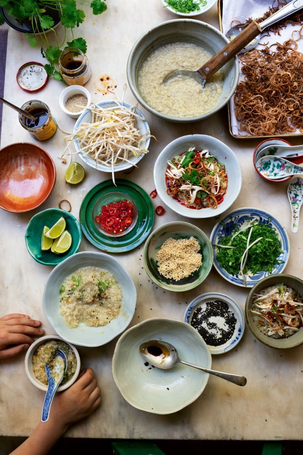 Poached chicken congee