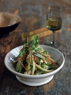 Poached chicken, jellyfish and pig's ear salad