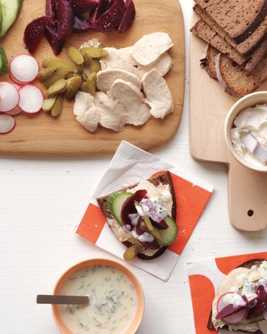 Poached chicken smorgasbord