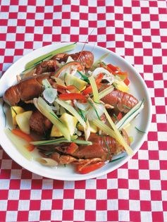 Poached crayfish (Écrevisses pattes rouges à la nage)