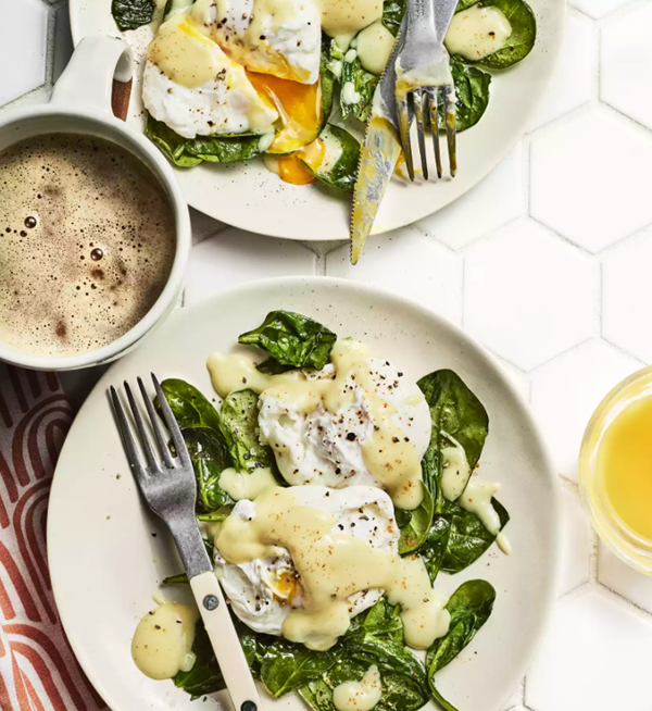 Poached egg bowls with Hollandaise sauce