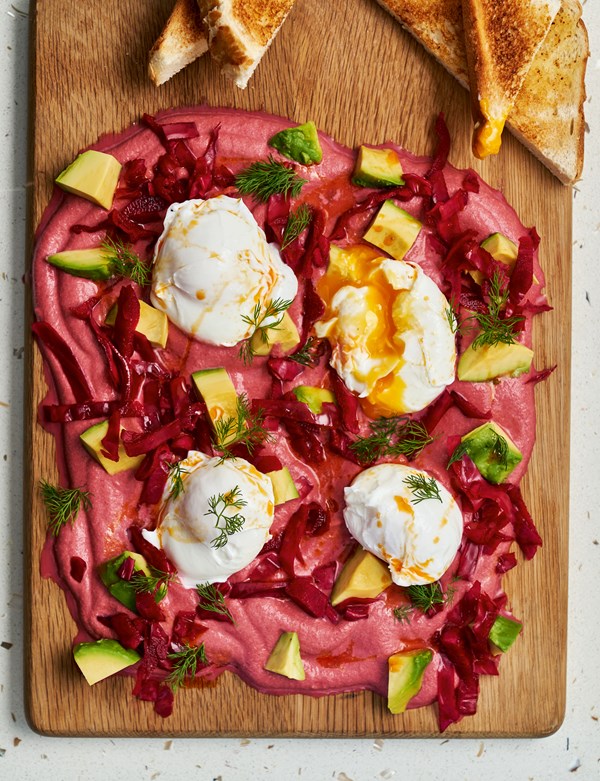 Poached egg breakfast board