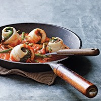 Poached lemon sole with tomatoes & tapenade