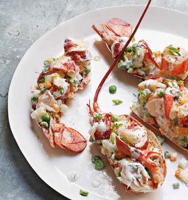 Poached lobster with vegetable Macedonia