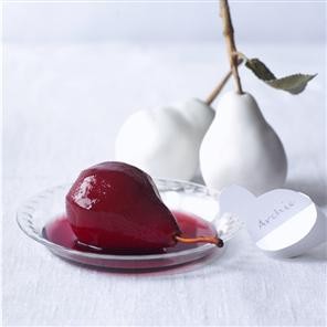 Poached mulled wine pears
