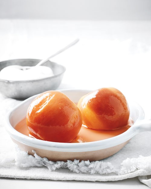 Poached nectarines