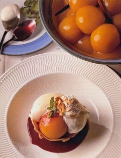 Poached peaches
