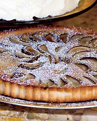 Poached pear and brown butter tart