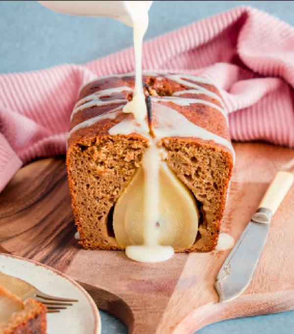 Poached pear chai bread