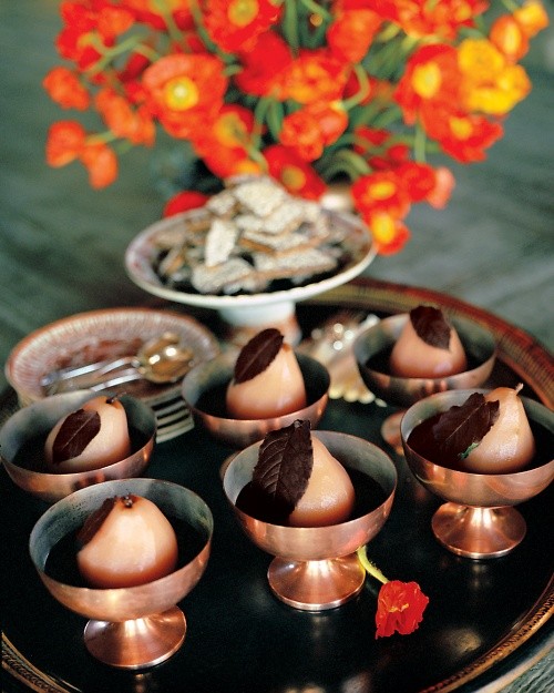 Poached pears with Riesling