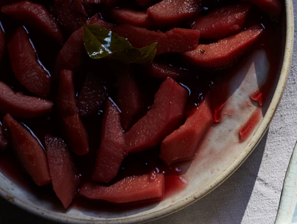 Poached quince