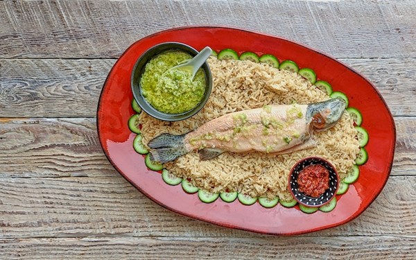 Poached rainbow trout