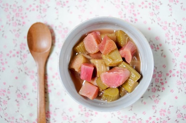 Poached rhubarb