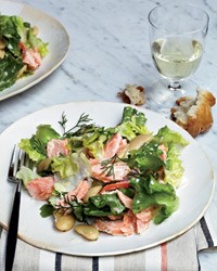 Poached-salmon salad