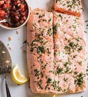 Poached side of salmon