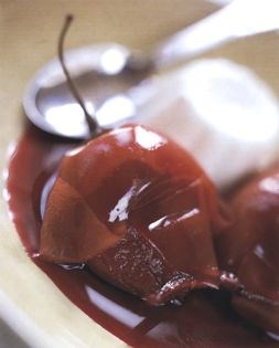 Poached tamarillo with vanilla-yoghurt bavarois