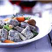 Poached veal in dill sauce