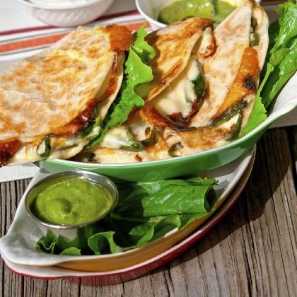 Poblano and cheese quesadillas (Quesadillas de rajas)
