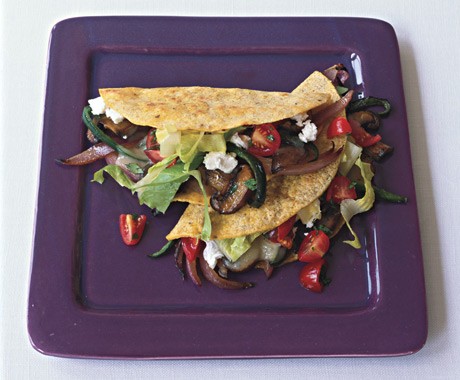 Poblano and mushroom tacos