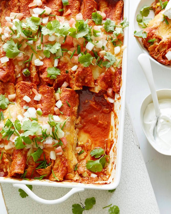 Poblano chicken enchiladas