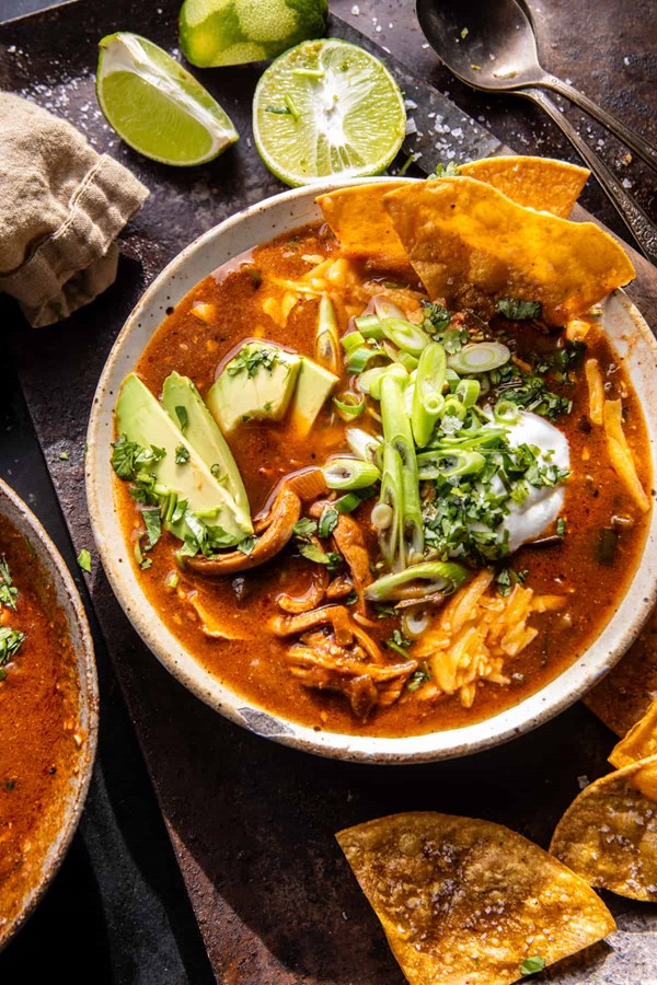 Poblano chicken tortilla soup