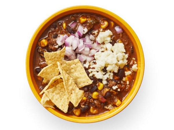 Poblano-corn beef chili