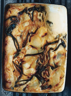 Poblano potato gratin
