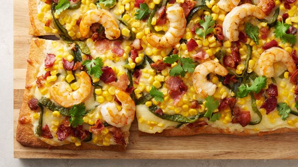 Poblano shrimp flatbread [Andrea Espinoza]