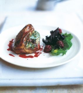 Pochard with parsley and blackberries