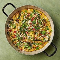 Poha and coconut flan
