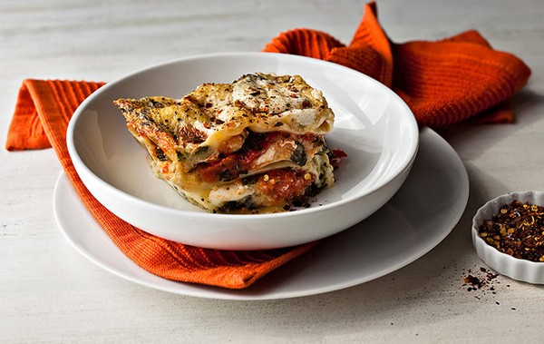 Polenta and broccoli rabe lasagna