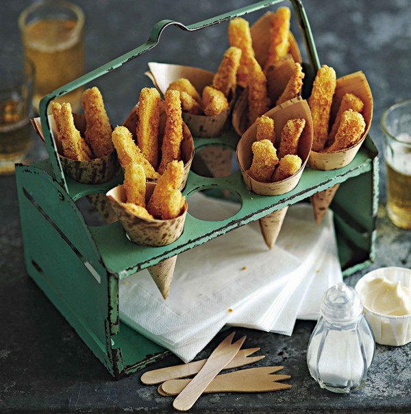 Polenta and Parmesan parsnip fries