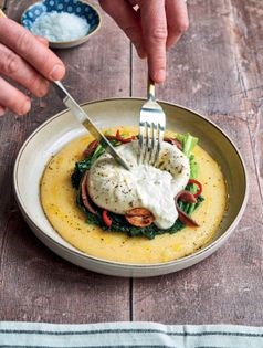 Polenta, burrata and broccoli rabe (Polenta, burrata e cime di rapa)
