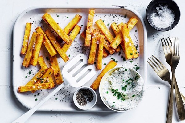 Polenta fries with Gorgonzola